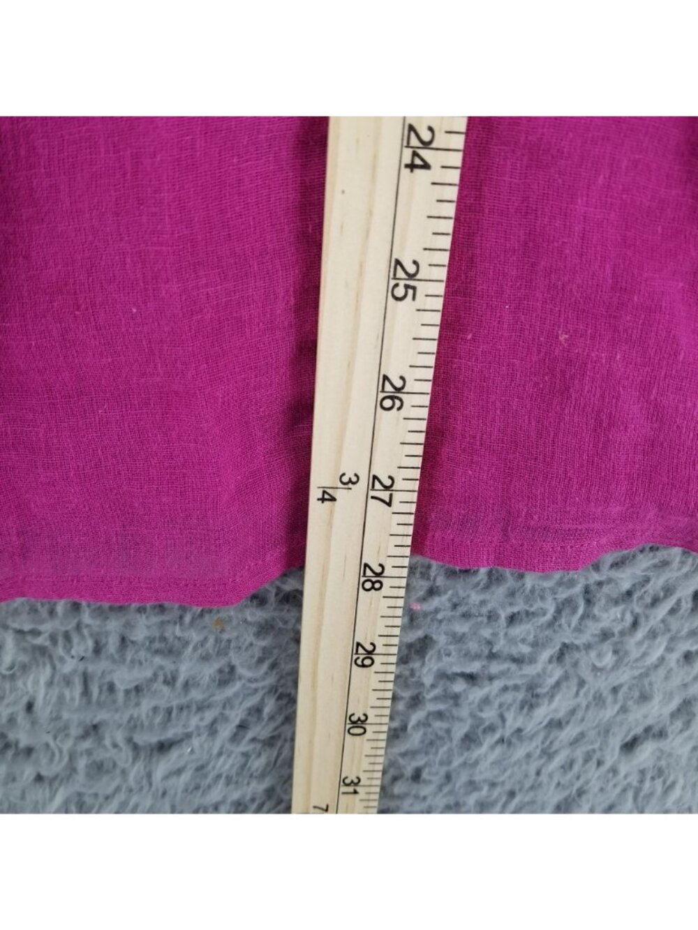 Coldwater Creek Shirt Womens 16 Pink Linen Blend Button Up Roll Tab Sleeve - Picture 6 of 10
